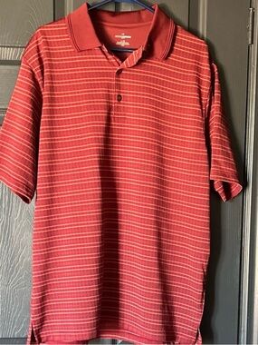 Grand Slam Red Striped Polo Shirt